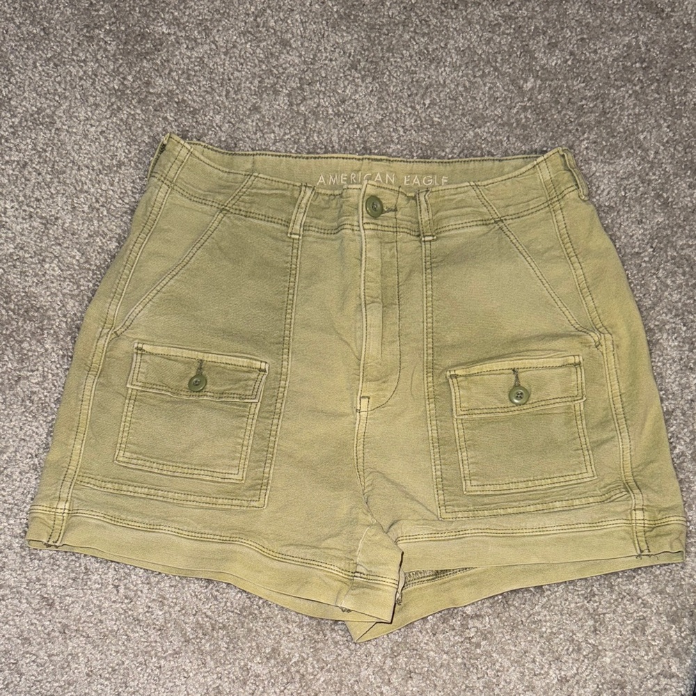 American Eagle Outfitters Women's Olive High Waist Shorts